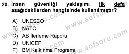 Strateji ve Güvenlik Dersi 2017 - 2018 Yılı 3 Ders Sınav Soruları 20. Soru