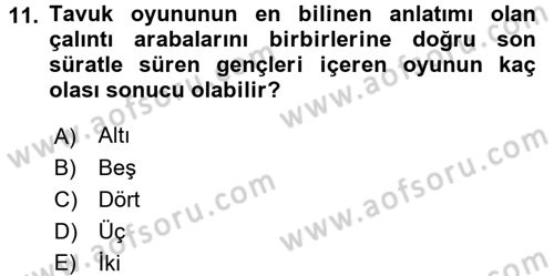 Strateji ve Güvenlik Dersi 2017 - 2018 Yılı (Vize) Ara Sınav Soruları 11. Soru