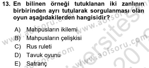Strateji ve Güvenlik Dersi Ara Sınavı Deneme Sınav Soruları 13. Soru