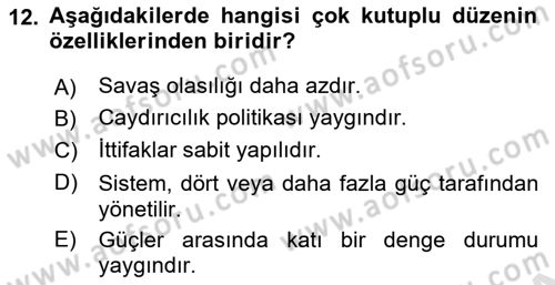 Strateji ve Güvenlik Dersi 2018 - 2019 Yılı 3 Ders Sınav Soruları 12. Soru