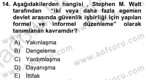 Strateji ve Güvenlik Dersi 2018 - 2019 Yılı 3 Ders Sınav Soruları 14. Soru