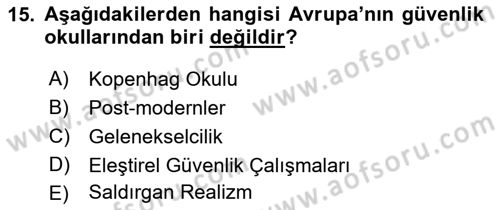 Strateji ve Güvenlik Dersi 2018 - 2019 Yılı 3 Ders Sınav Soruları 15. Soru