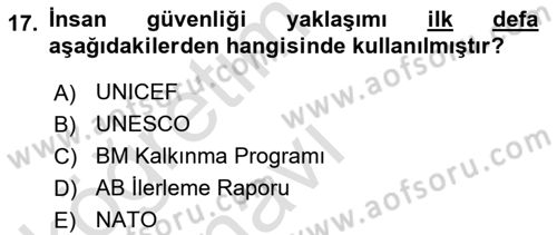 Strateji ve Güvenlik Dersi 2018 - 2019 Yılı 3 Ders Sınav Soruları 17. Soru