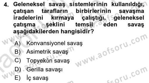 Strateji ve Güvenlik Dersi 2018 - 2019 Yılı 3 Ders Sınav Soruları 4. Soru