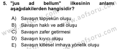 Strateji ve Güvenlik Dersi 2018 - 2019 Yılı 3 Ders Sınav Soruları 5. Soru