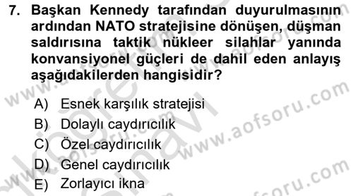 Strateji ve Güvenlik Dersi 2018 - 2019 Yılı 3 Ders Sınav Soruları 7. Soru
