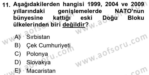 Strateji ve Güvenlik Dersi 2018 - 2019 Yılı (Final) Dönem Sonu Sınav Soruları 11. Soru