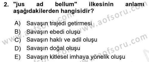 Strateji ve Güvenlik Dersi 2018 - 2019 Yılı (Final) Dönem Sonu Sınav Soruları 2. Soru