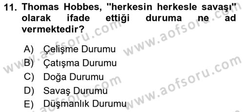 Strateji ve Güvenlik Dersi 2018 - 2019 Yılı Yaz Okulu Sınav Soruları 11. Soru