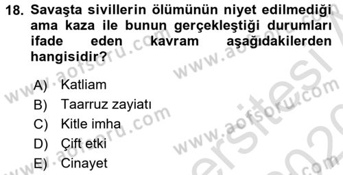 Strateji ve Güvenlik Dersi Ara Sınavı Deneme Sınav Soruları 18. Soru