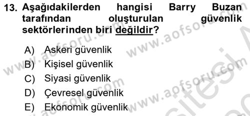 Strateji ve Güvenlik Dersi 2019 - 2020 Yılı (Final) Dönem Sonu Sınav Soruları 13. Soru