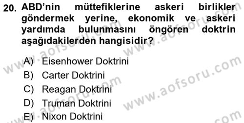 Strateji ve Güvenlik Dersi 2019 - 2020 Yılı (Final) Dönem Sonu Sınav Soruları 20. Soru