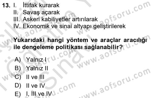Strateji ve Güvenlik Dersi 2020 - 2021 Yılı Yaz Okulu Sınav Soruları 13. Soru