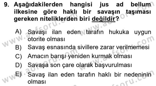 Strateji ve Güvenlik Dersi 2020 - 2021 Yılı Yaz Okulu Sınav Soruları 9. Soru