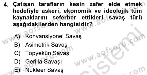 Strateji ve Güvenlik Dersi 2021 - 2022 Yılı (Final) Dönem Sonu Sınav Soruları 4. Soru