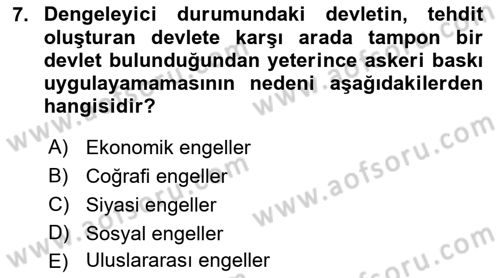Strateji ve Güvenlik Dersi 2021 - 2022 Yılı (Final) Dönem Sonu Sınav Soruları 7. Soru