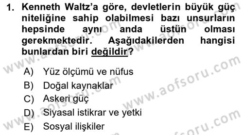 Strateji ve Güvenlik Dersi 2021 - 2022 Yılı Yaz Okulu Sınav Soruları 1. Soru