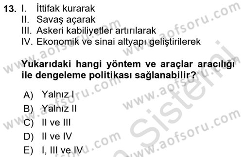 Strateji ve Güvenlik Dersi 2021 - 2022 Yılı Yaz Okulu Sınav Soruları 13. Soru