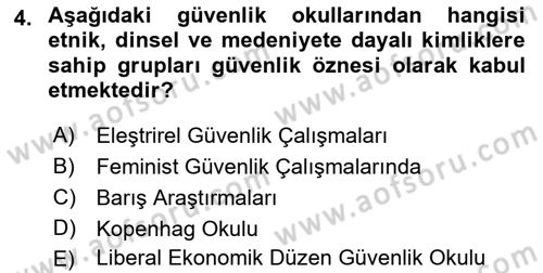 Strateji ve Güvenlik Dersi 2021 - 2022 Yılı Yaz Okulu Sınav Soruları 4. Soru