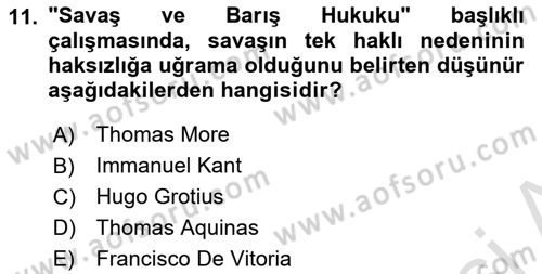 Strateji ve Güvenlik Dersi 2022 - 2023 Yılı (Vize) Ara Sınav Soruları 11. Soru