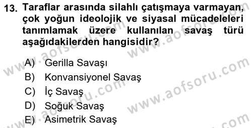 Strateji ve Güvenlik Dersi Ara Sınavı Deneme Sınav Soruları 13. Soru
