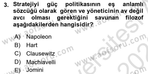 Strateji ve Güvenlik Dersi 2022 - 2023 Yılı (Vize) Ara Sınav Soruları 3. Soru
