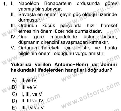 Strateji ve Güvenlik Dersi 2022 - 2023 Yılı (Final) Dönem Sonu Sınavı 1. Soru