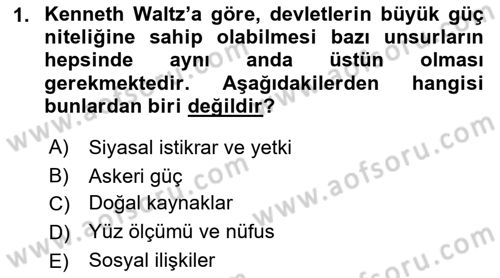 Strateji ve Güvenlik Dersi 2022 - 2023 Yılı Yaz Okulu Sınavı 1. Soru