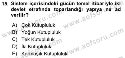 Strateji ve Güvenlik Dersi 2022 - 2023 Yılı Yaz Okulu Sınavı 15. Soru