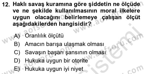 Strateji ve Güvenlik Dersi 2023 - 2024 Yılı (Vize) Ara Sınav Soruları 12. Soru