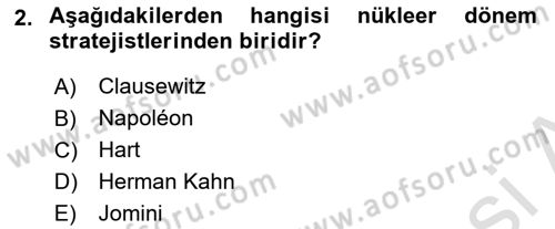 Strateji ve Güvenlik Dersi Ara Sınavı Deneme Sınav Soruları 2. Soru