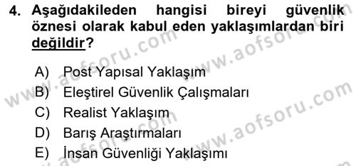 Strateji ve Güvenlik Dersi Ara Sınavı Deneme Sınav Soruları 4. Soru
