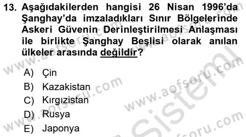 Strateji ve Güvenlik Dersi 2023 - 2024 Yılı (Final) Dönem Sonu Sınav Soruları 13. Soru