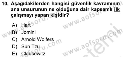 Strateji ve Güvenlik Dersi 2023 - 2024 Yılı Yaz Okulu Sınav Soruları 10. Soru