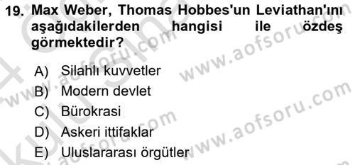 Strateji ve Güvenlik Dersi 2023 - 2024 Yılı Yaz Okulu Sınav Soruları 19. Soru