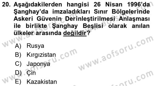 Strateji ve Güvenlik Dersi 2023 - 2024 Yılı Yaz Okulu Sınav Soruları 20. Soru