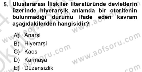 Strateji ve Güvenlik Dersi 2023 - 2024 Yılı Yaz Okulu Sınav Soruları 5. Soru