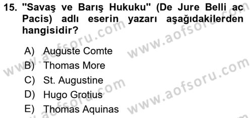 Strateji ve Güvenlik Dersi Ara Sınavı Deneme Sınav Soruları 15. Soru