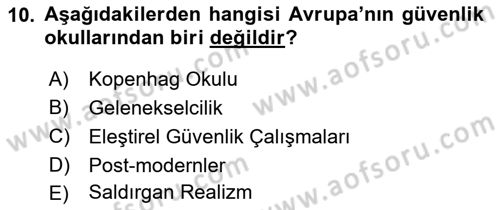 Strateji ve Güvenlik Dersi 2024 - 2025 Yılı (Final) Dönem Sonu Sınav Soruları 10. Soru