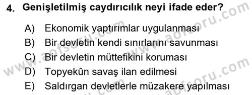 Strateji ve Güvenlik Dersi 2024 - 2025 Yılı (Final) Dönem Sonu Sınav Soruları 4. Soru