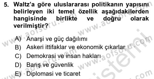 Strateji ve Güvenlik Dersi 2024 - 2025 Yılı (Final) Dönem Sonu Sınav Soruları 5. Soru