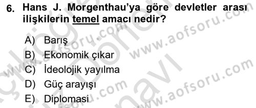 Strateji ve Güvenlik Dersi 2024 - 2025 Yılı (Final) Dönem Sonu Sınav Soruları 6. Soru