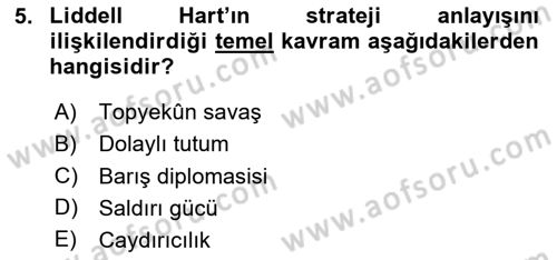 Strateji ve Güvenlik Dersi 2025 - 2026 Yılı (Vize) Ara Sınav Soruları 5. Soru
