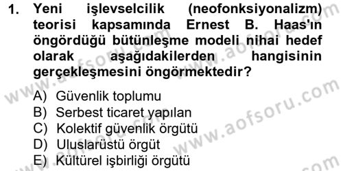 Uluslararası Örgütler Dersi 2012 - 2013 Yılı (Vize) Ara Sınav Soruları 1. Soru