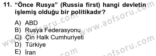 Uluslararası Örgütler Dersi 2012 - 2013 Yılı (Vize) Ara Sınav Soruları 11. Soru