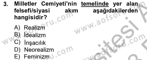 Uluslararası Örgütler Dersi 2012 - 2013 Yılı (Vize) Ara Sınav Soruları 3. Soru