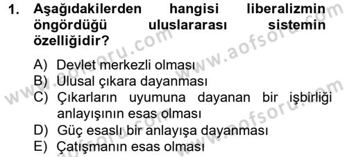 Uluslararası Örgütler Dersi 2012 - 2013 Yılı (Final) Dönem Sonu Sınav Soruları 1. Soru