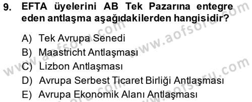 Uluslararası Örgütler Dersi 2013 - 2014 Yılı (Final) Dönem Sonu Sınav Soruları 9. Soru