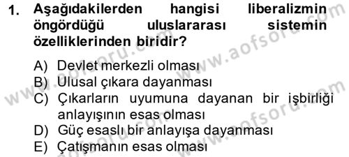 Uluslararası Örgütler Dersi 2013 - 2014 Yılı Tek Ders Sınav Soruları 1. Soru