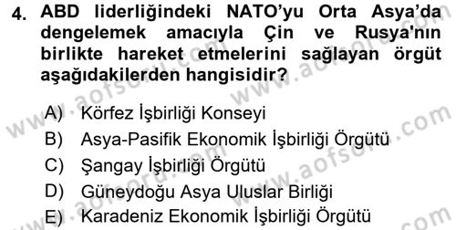 Uluslararası Örgütler Dersi 2015 - 2016 Yılı Tek Ders Sınav Soruları 4. Soru